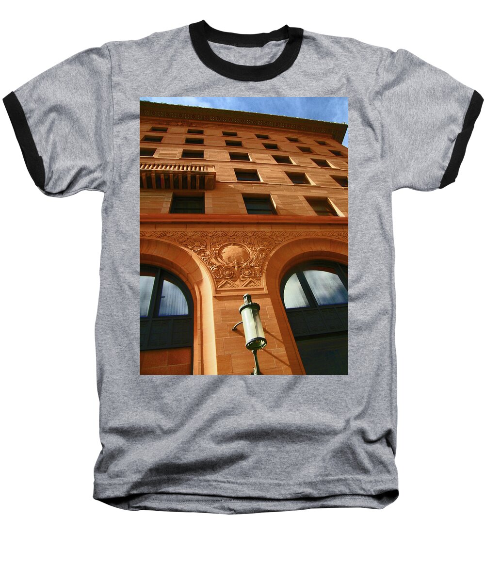 Abstract Baseball T-Shirt featuring the photograph Pueblo Downtown Thatcher Building 2 by Lenore Senior