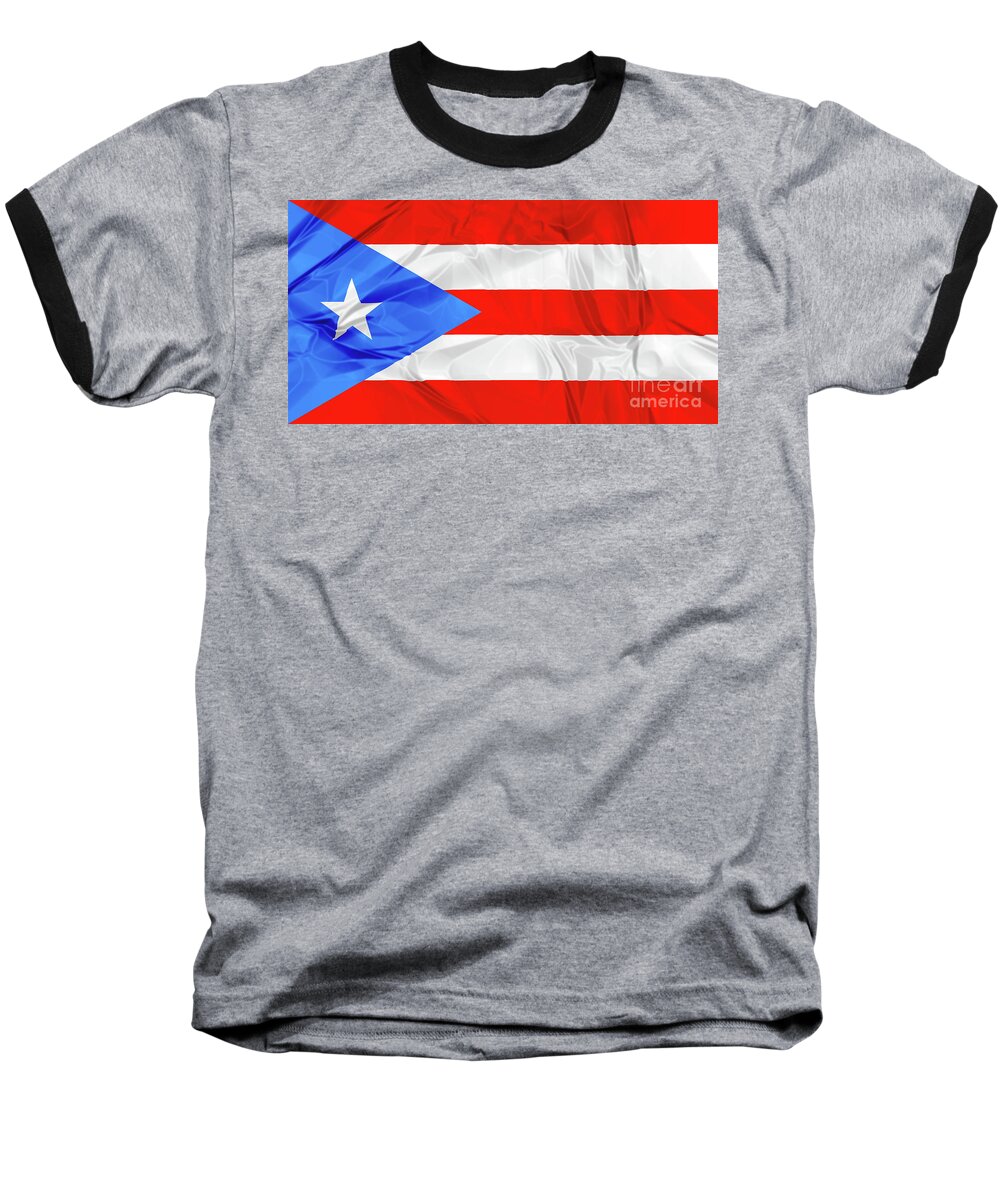 Texture Baseball T-Shirt featuring the photograph Puerto Rico flag by Benny Marty