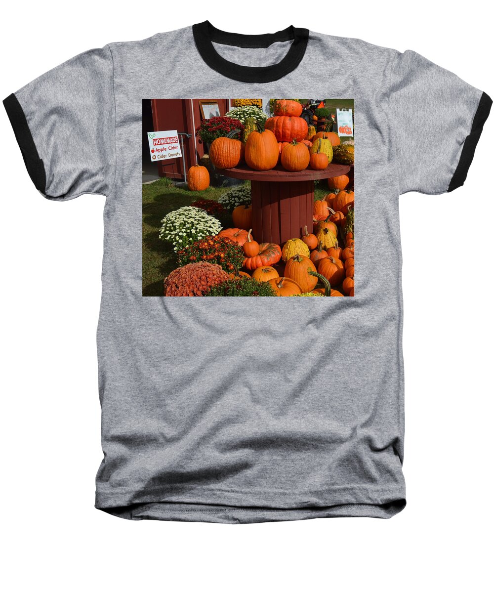 Autumn Baseball T-Shirt featuring the photograph Pumpkin Display by Charles HALL