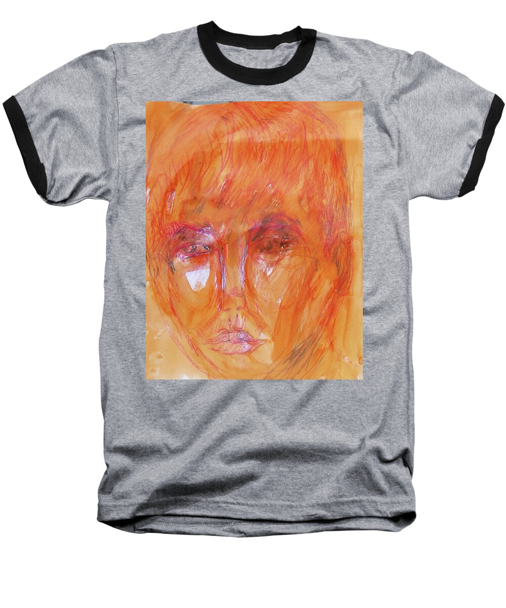 Abstract Baseball T-Shirt featuring the painting Pumpkin by Judith Redman