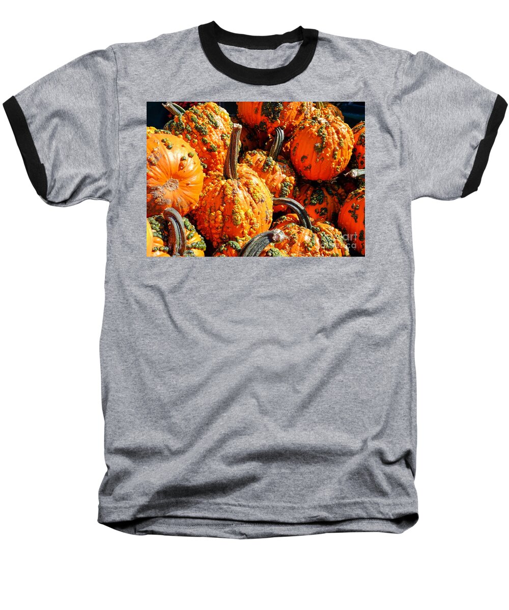 Autumn Baseball T-Shirt featuring the photograph Pumpkins with Warts by Iryna Liveoak