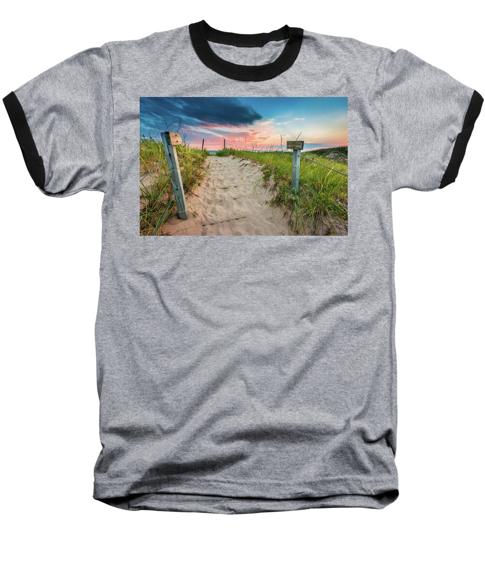 Clouds Baseball T-Shirt featuring the photograph Pure Michigan Sunset by Sebastian Musial