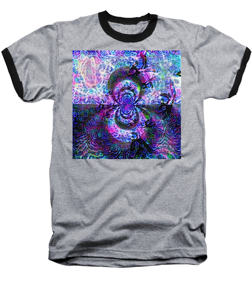 Digital Baseball T-Shirt featuring the digital art Purple abstraction by Bruce Rolff