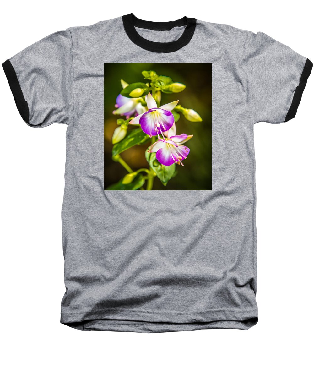 Flowers Baseball T-Shirt featuring the photograph Purple Glow by Jerry Cahill