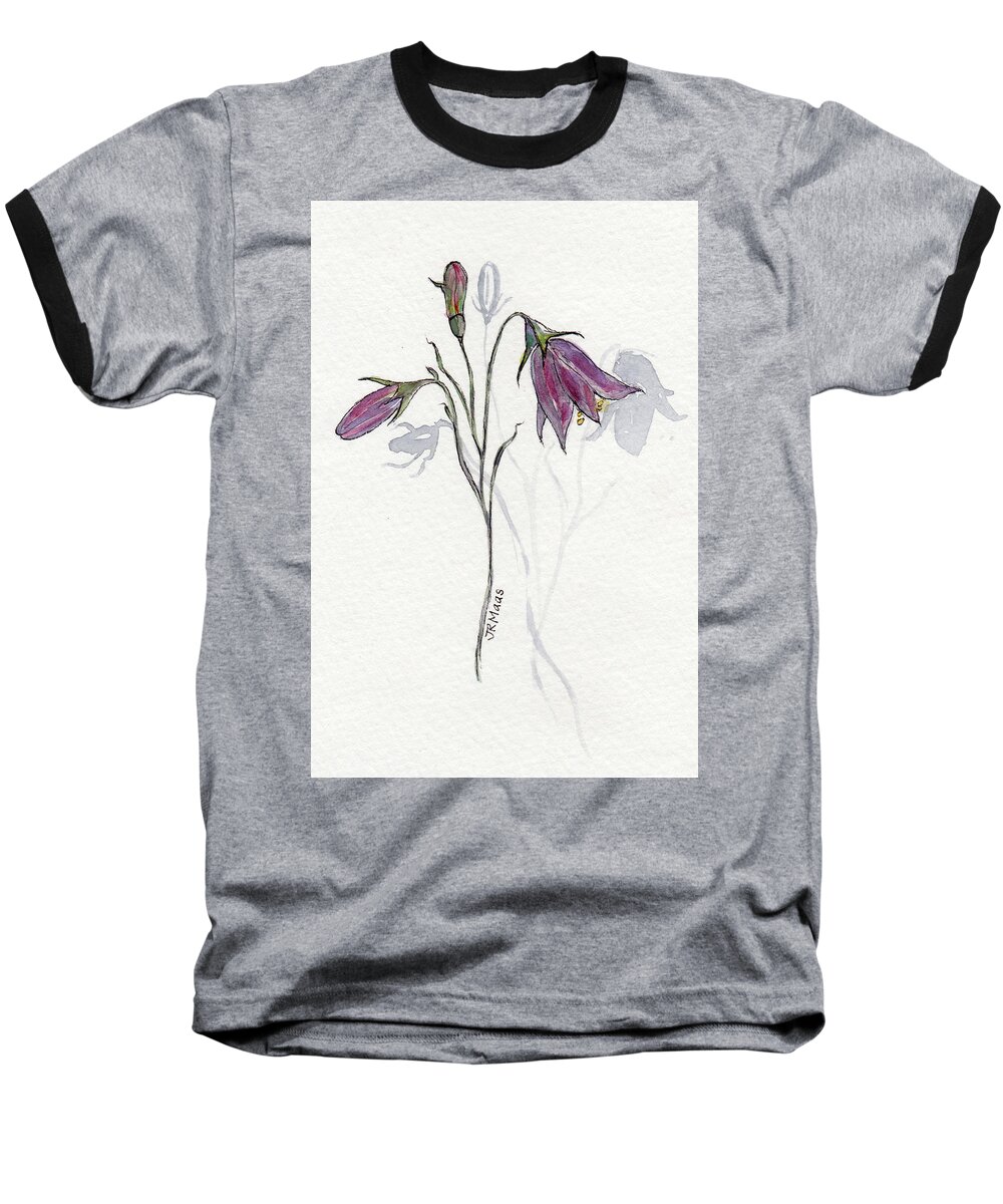 Purple Baseball T-Shirt featuring the painting Purple Harebell by Julie Maas