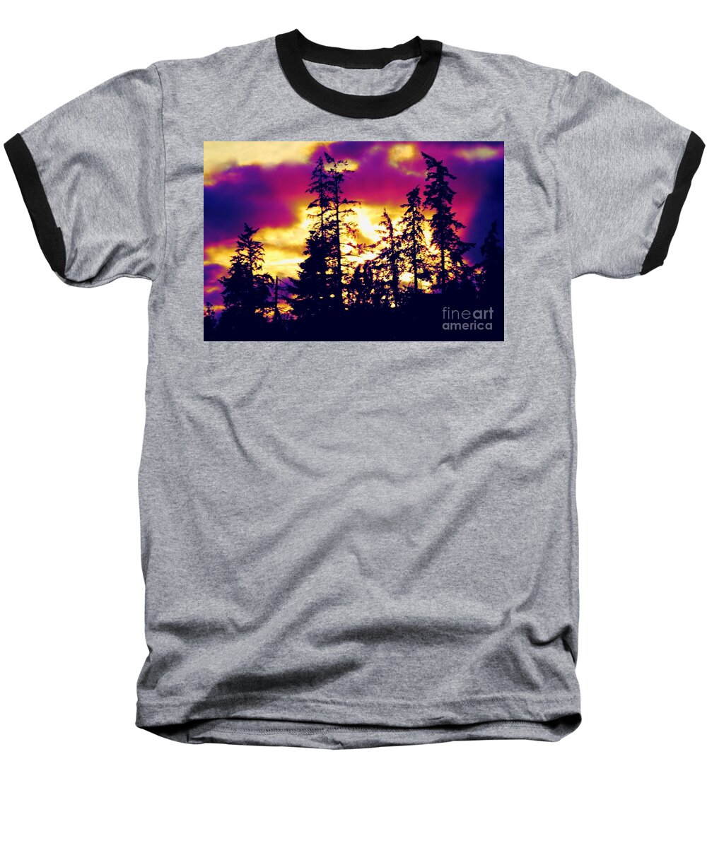 Forest Baseball T-Shirt featuring the photograph Purple Haze Forest by Nick Gustafson