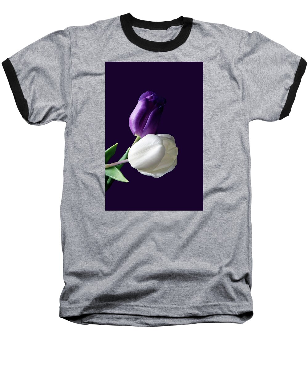 Tulip Baseball T-Shirt featuring the photograph Purple by Johanna Hurmerinta