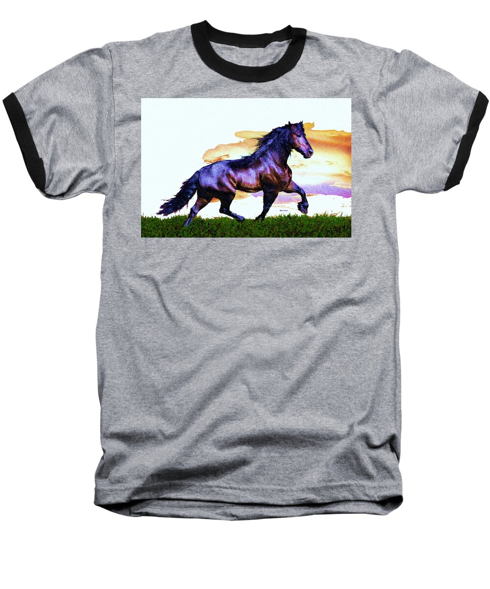 Rafael Salazar Baseball T-Shirt featuring the digital art Purple Lover by Rafael Salazar