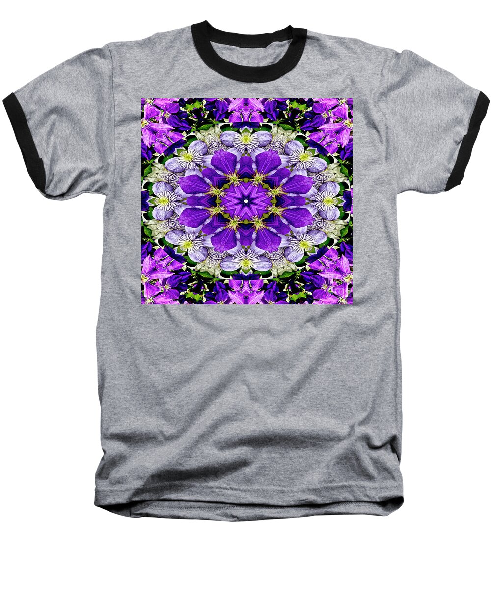 Purple Flower Baseball T-Shirt featuring the photograph Purple Passion Floral Design by Carol F Austin