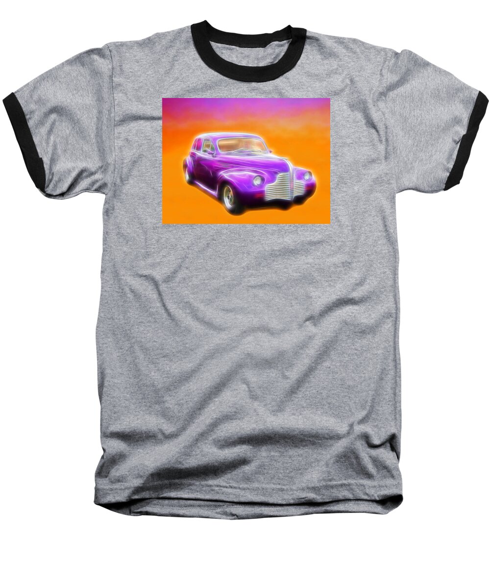 Classic Cars Baseball T-Shirt featuring the digital art Purple Shadow Cruiser by Rick Wicker