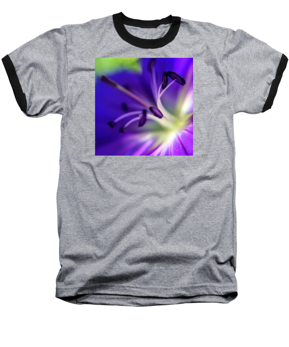 Flower Baseball T-Shirt featuring the photograph Purple Starburst by Terri Hart-Ellis
