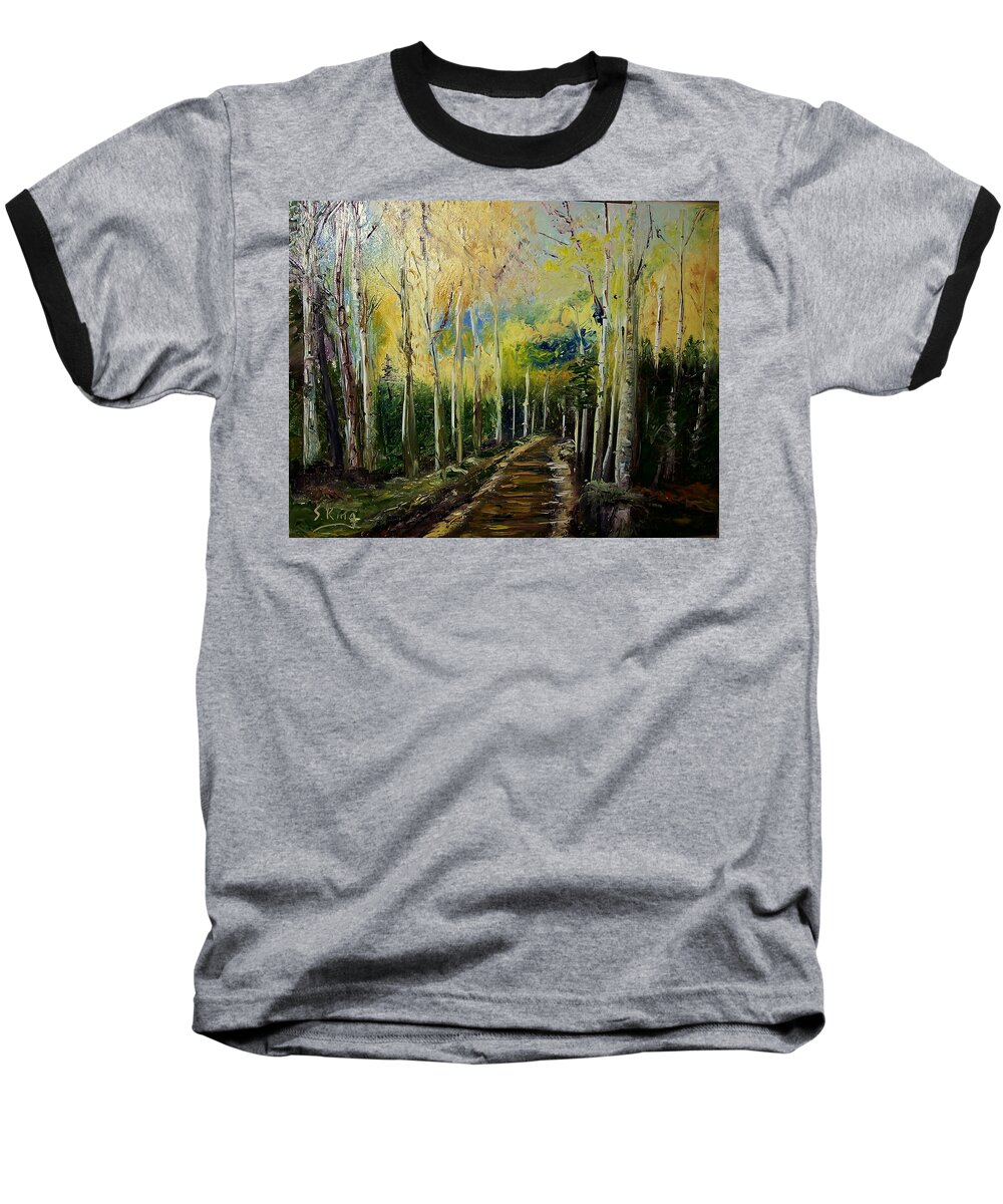 Landscape Baseball T-Shirt featuring the painting Quiet Place by Stephen King
