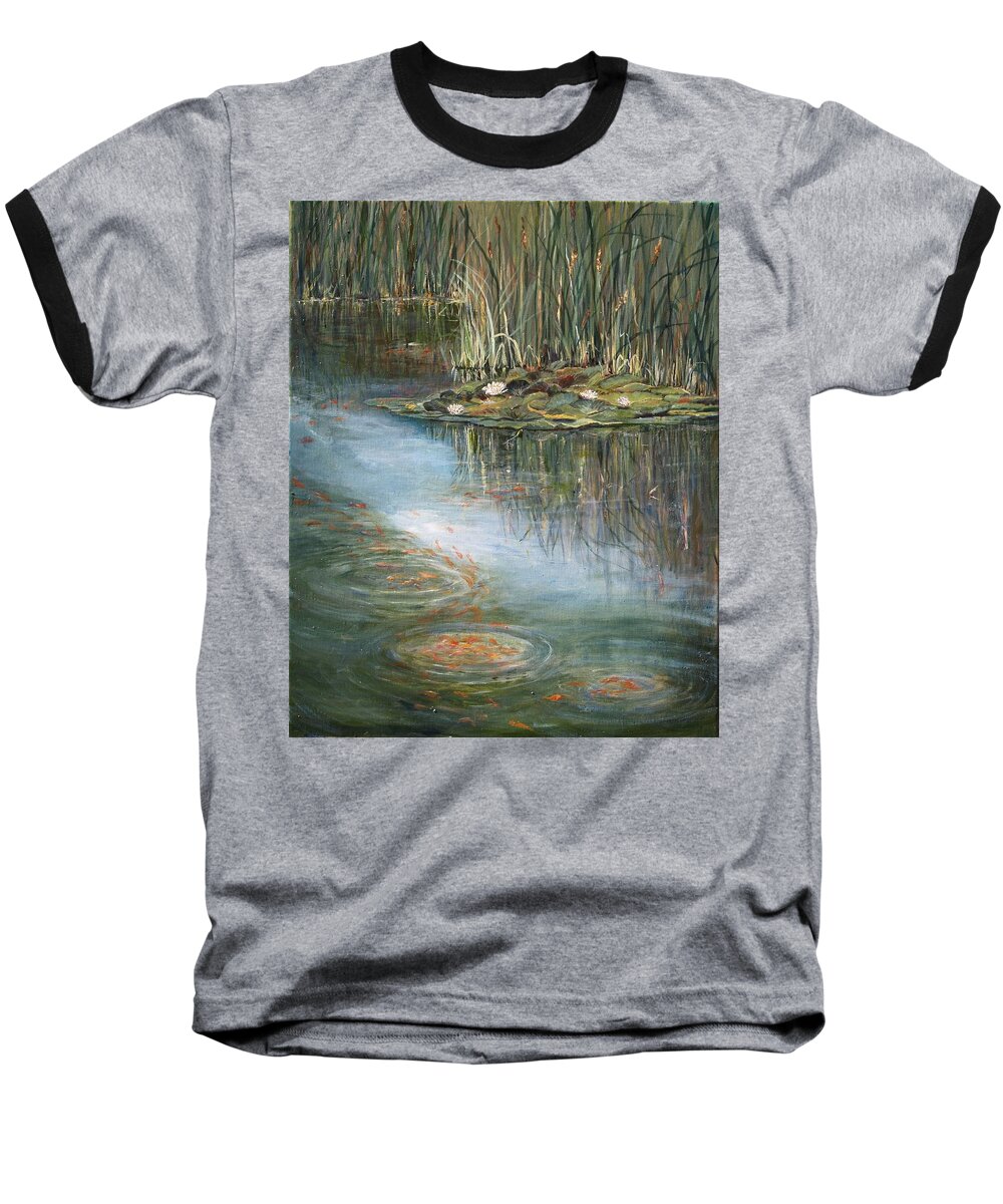 Water Lilies Baseball T-Shirt featuring the painting Quintessence by Jan Byington