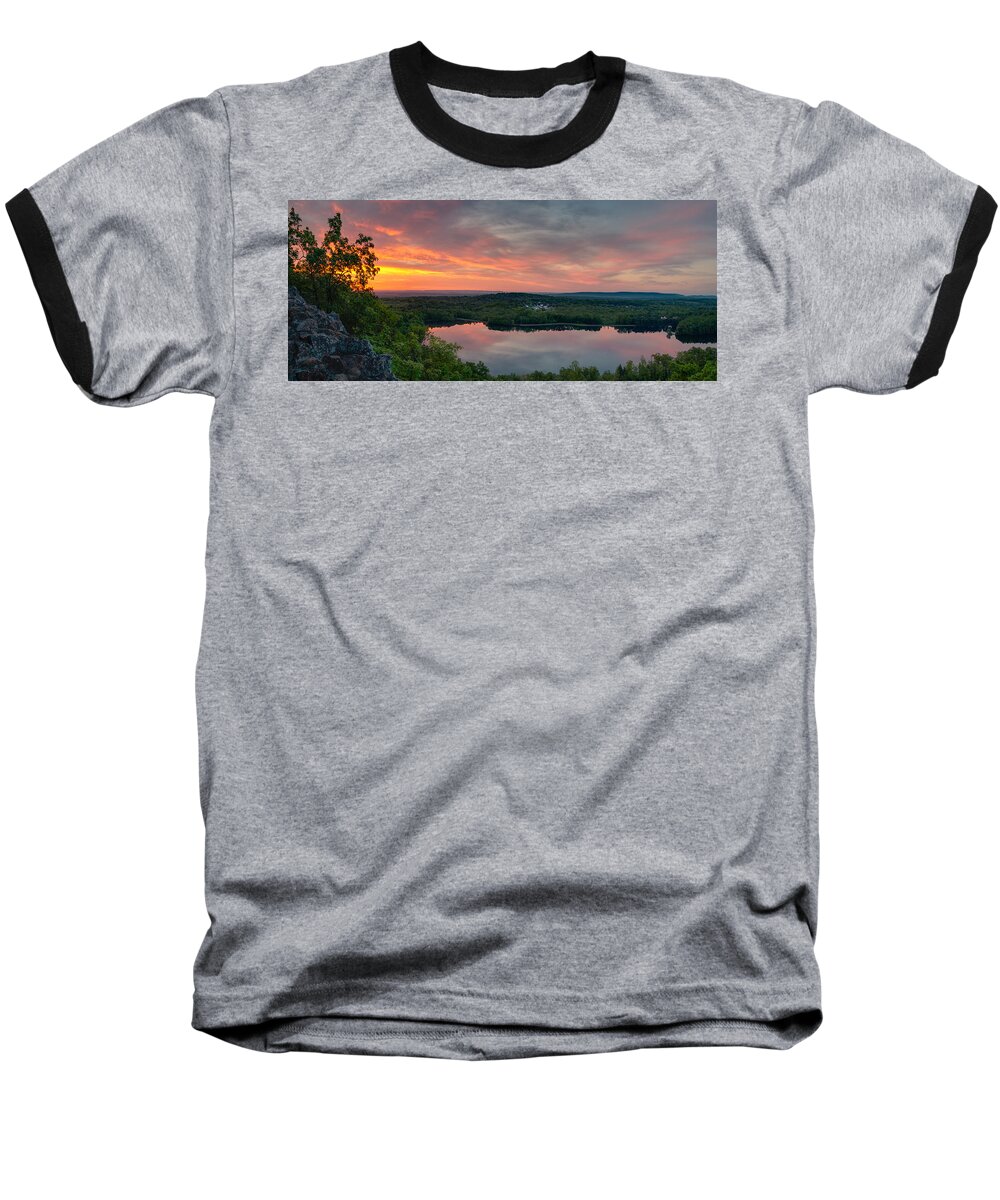 Raggedmountainberlinct Baseball T-Shirt featuring the photograph Ragged Mountain Sunrise by Craig Szymanski