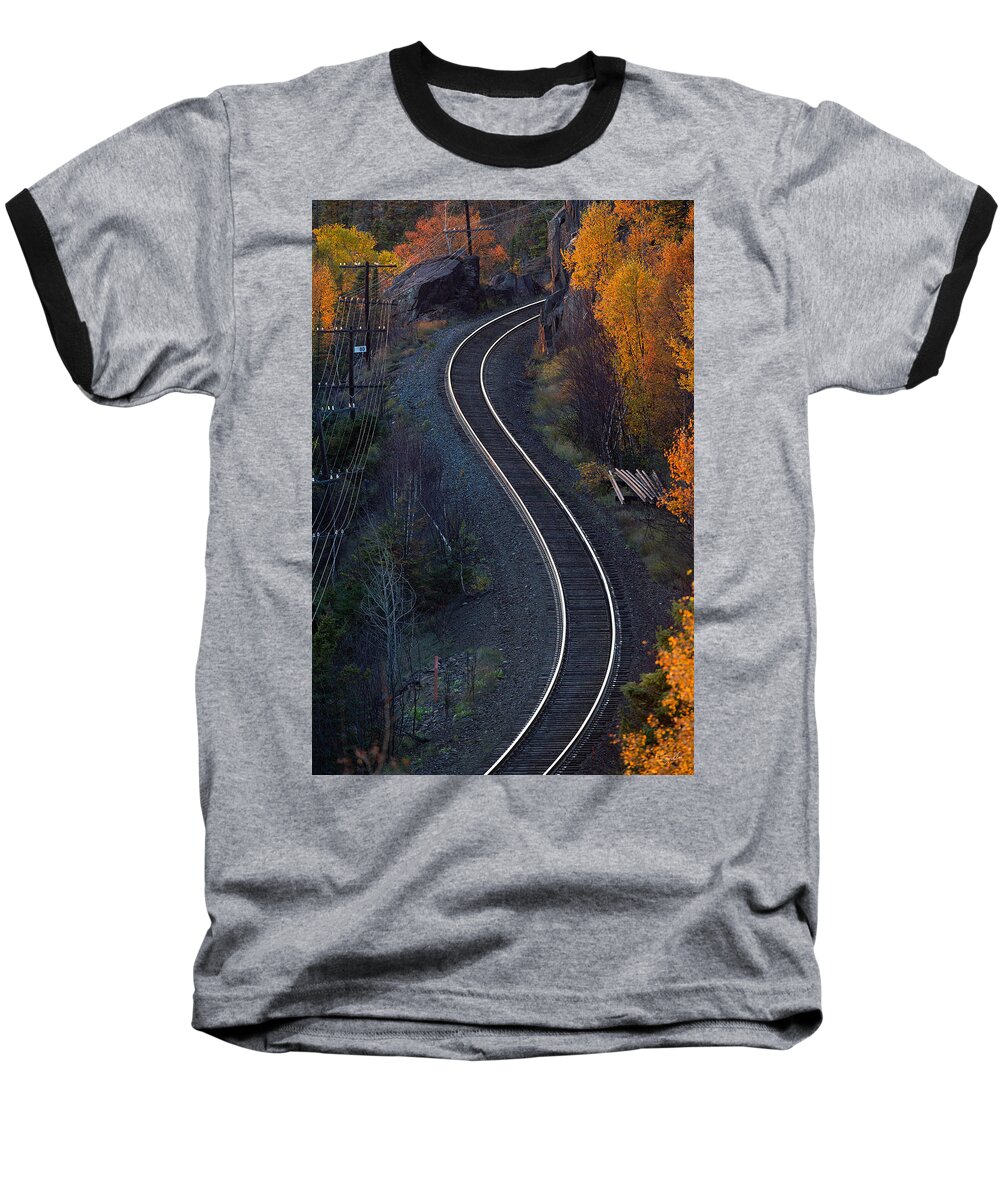 Rails Baseball T-Shirt featuring the photograph Rails by Doug Gibbons