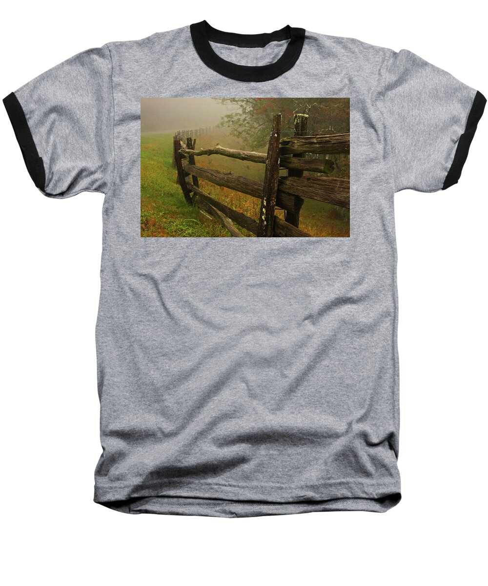 Fence Rails Baseball T-Shirt featuring the photograph Rails of Time by Dale R Carlson