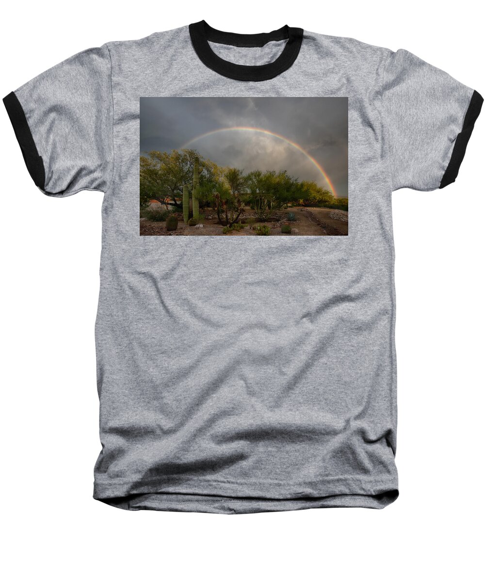 Arizona Baseball T-Shirt featuring the photograph Rain then rainbows by Dan McManus