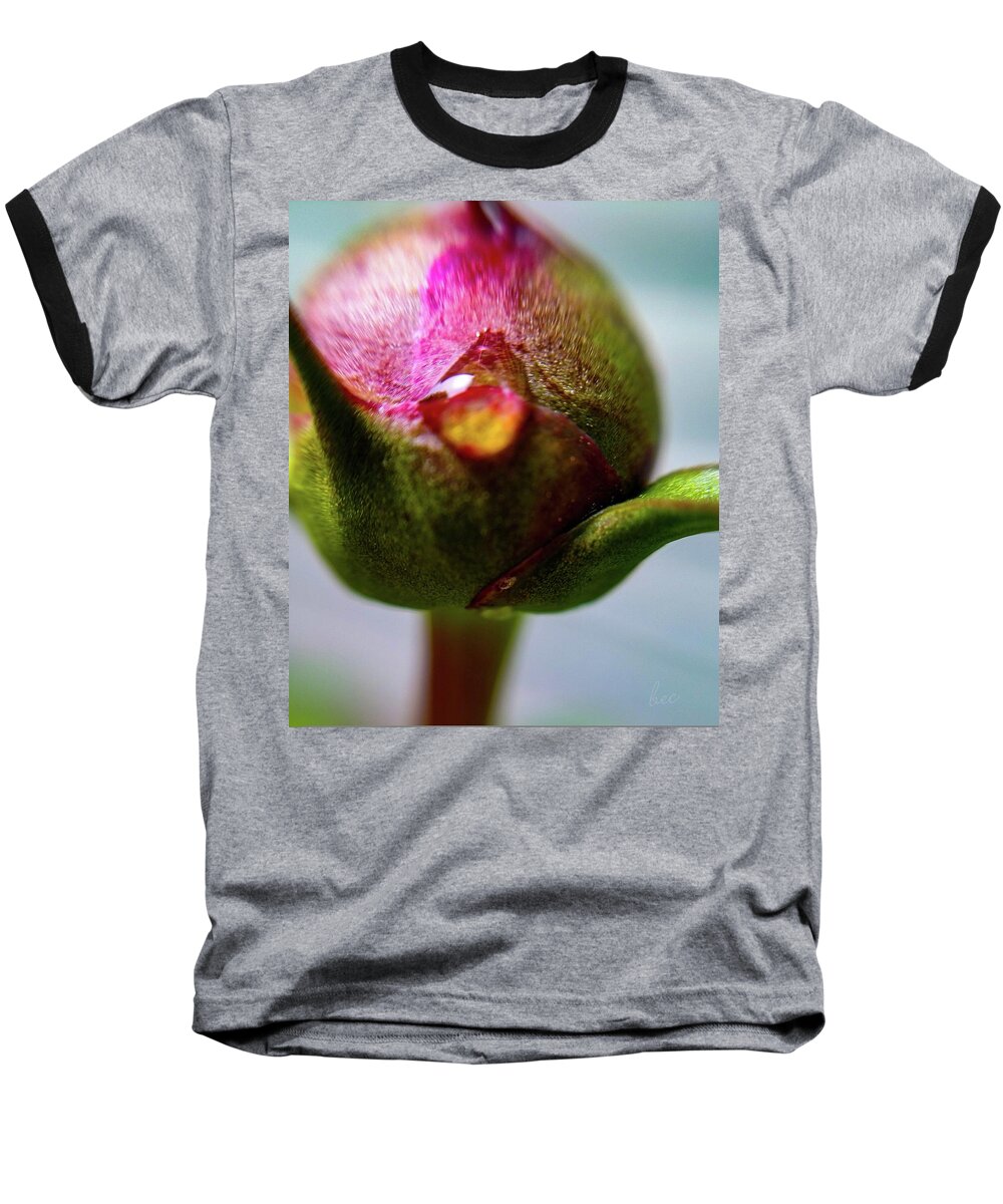 Spring Baseball T-Shirt featuring the photograph Raindrop on peonie by Bruce Carpenter