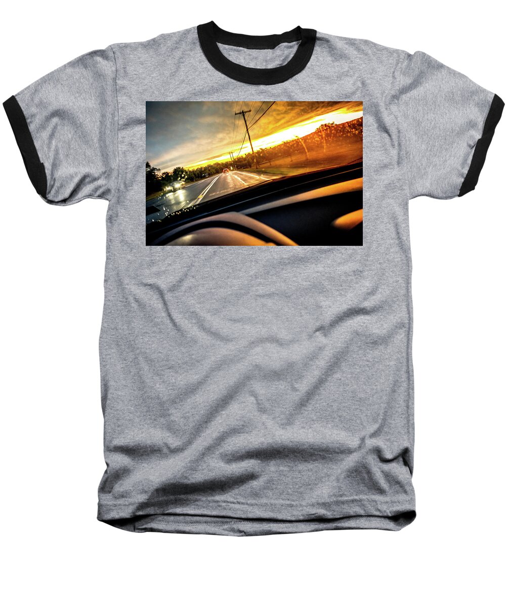 Rainy Drive Baseball T-Shirt featuring the photograph Rainy Day In July II by David Sutton