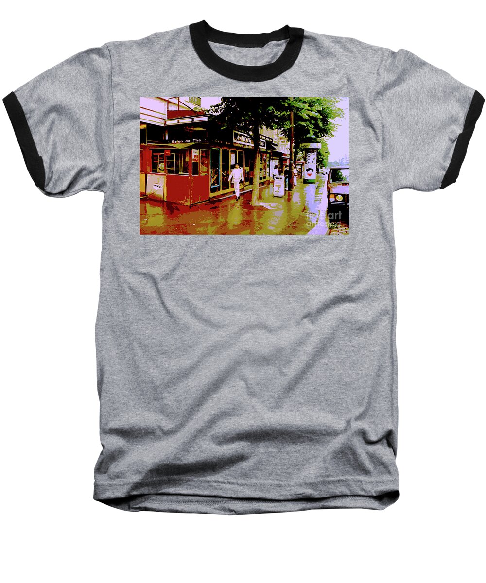 Paris Baseball T-Shirt featuring the painting Rainy day in Paris by CHAZ Daugherty