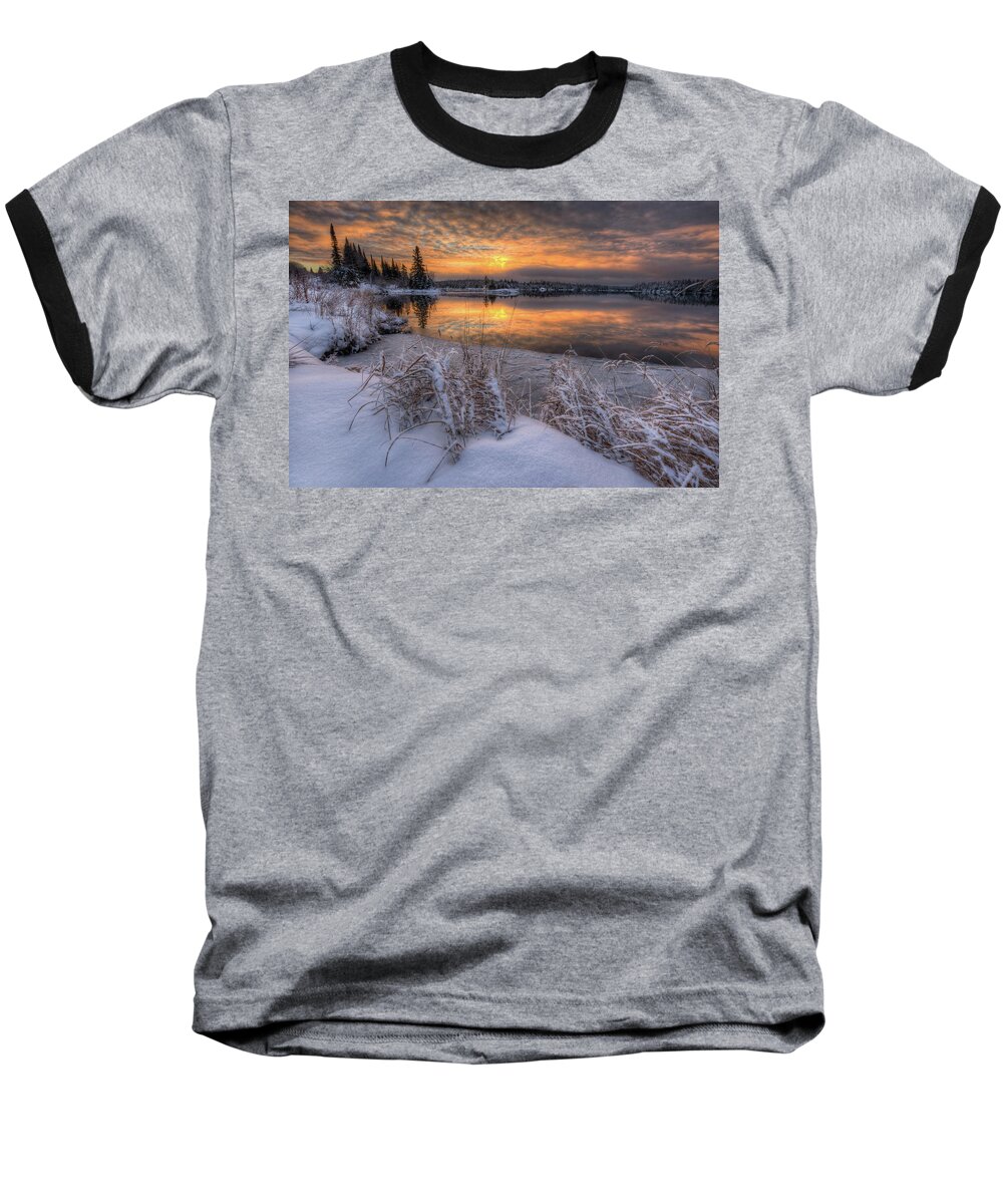 Canada Baseball T-Shirt featuring the photograph Random Lake Somewhere betwenn Shabaqua and Fort Frances by Jakub Sisak