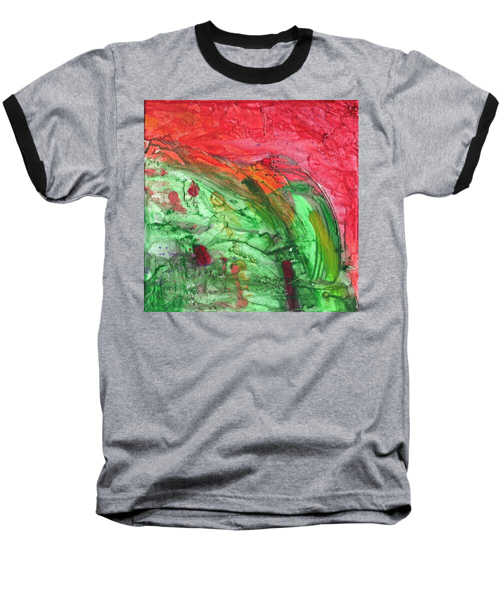 Textured Baseball T-Shirt featuring the painting Rapscallion by Phil Strang