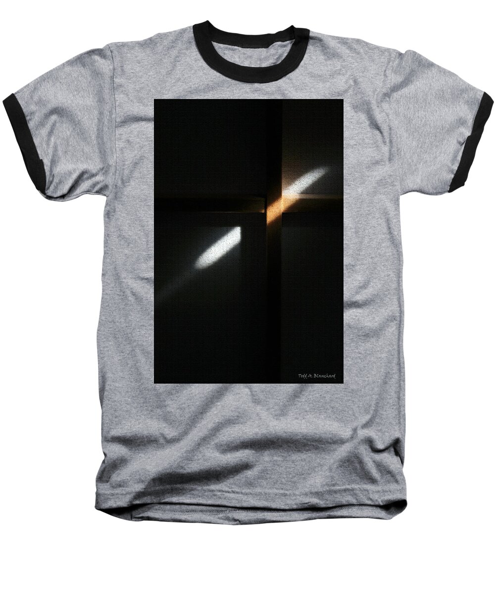 Abstract Baseball T-Shirt featuring the digital art Ray of Light by Todd Blanchard