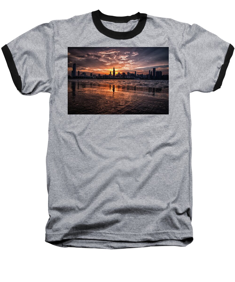 Chicago Baseball T-Shirt featuring the photograph Rays of Light by Raf Winterpacht