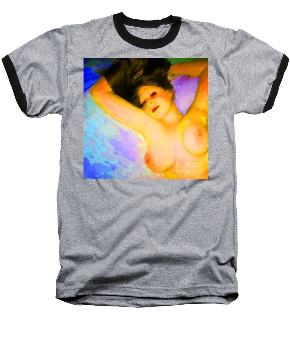 Naked Baseball T-Shirt featuring the digital art Reclining Nude by George D Gordon III