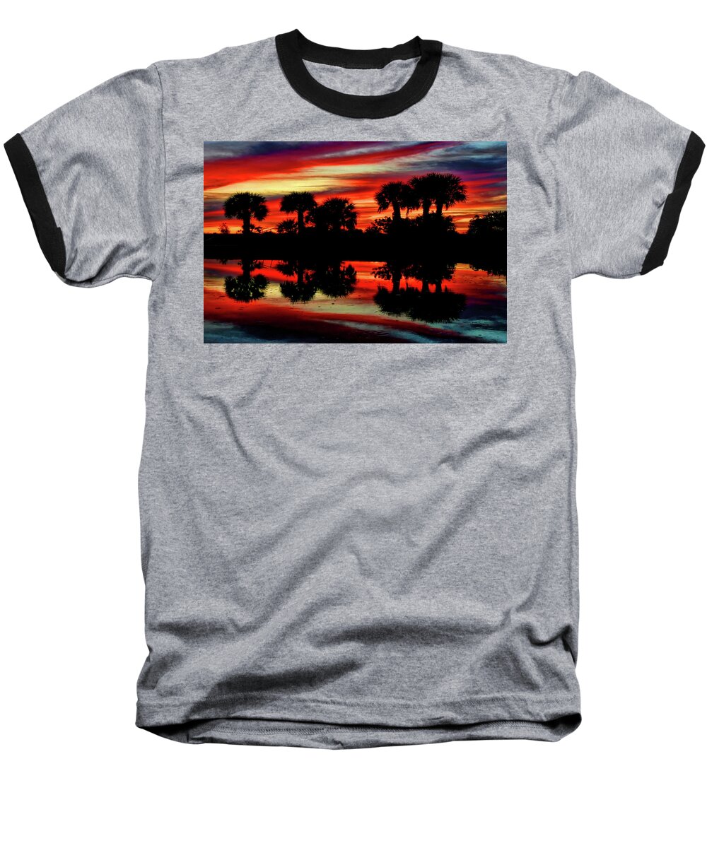 Sunset Baseball T-Shirt featuring the photograph Red At Night by Stuart Harrison