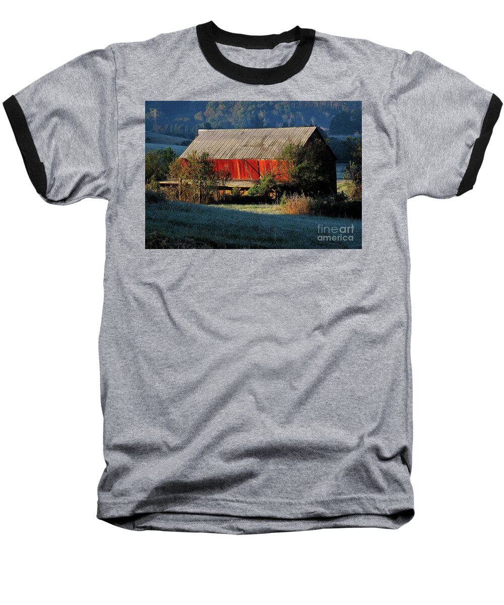 Red Baseball T-Shirt featuring the photograph Red Barn by Douglas Stucky