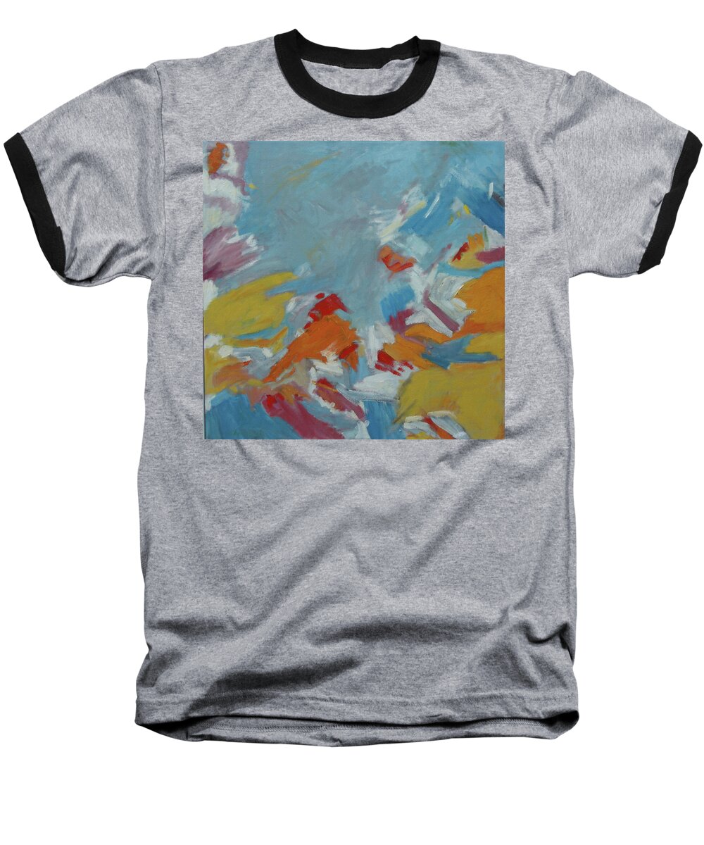 Abstract Baseball T-Shirt featuring the painting Red Bird by Stan Chraminski