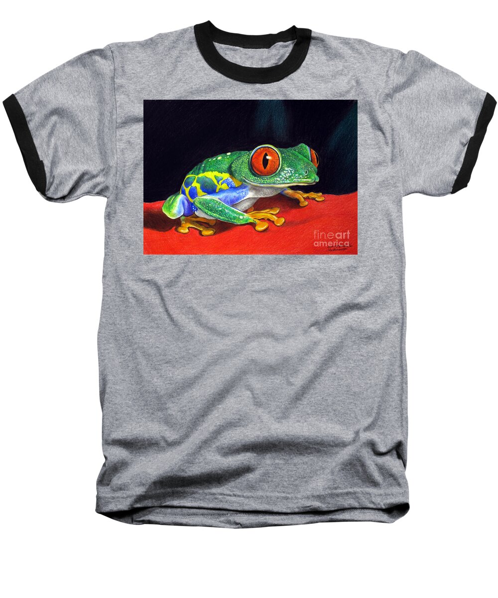 Red-eyed Tree Frog Baseball T-Shirt featuring the painting Red Eyed Tree Frog by Christopher Shellhammer