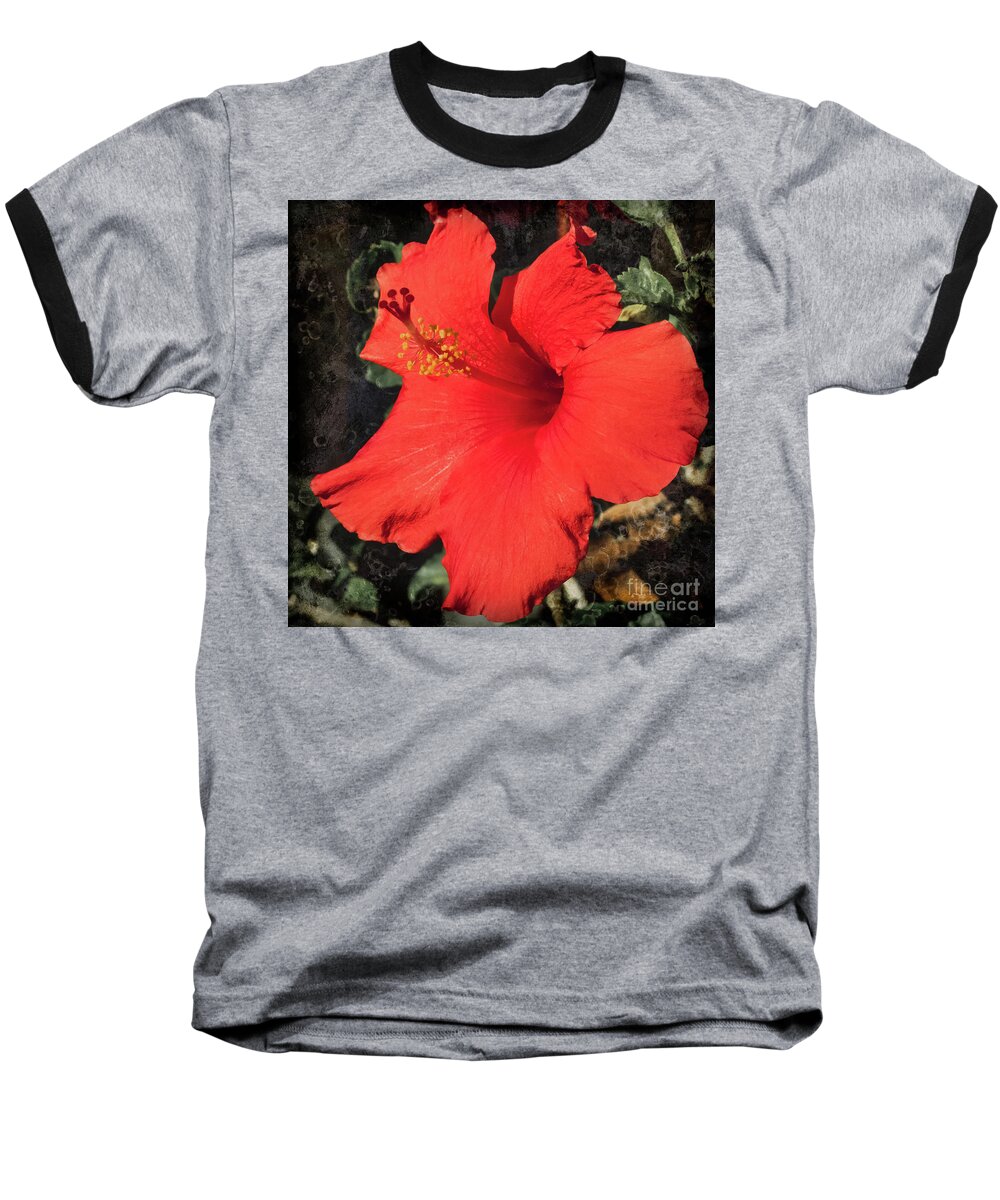 Hibiscus Baseball T-Shirt featuring the photograph Red Hibiscus by Scott and Dixie Wiley