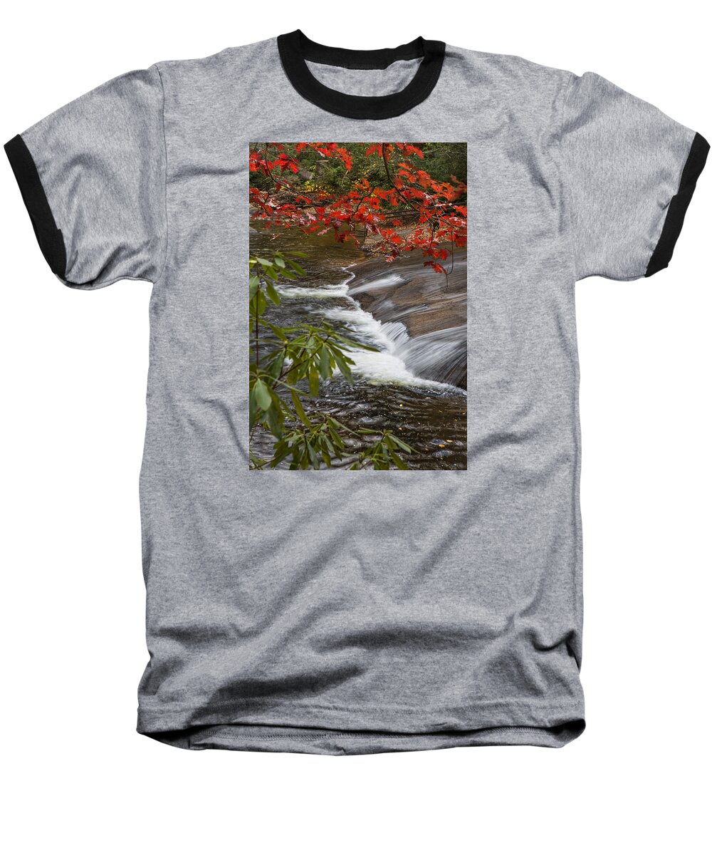 Waterfalls Baseball T-Shirt featuring the photograph Red Leaf Falls by Ken Barrett