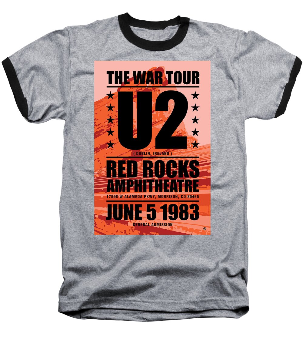 Music Baseball T-Shirt featuring the digital art Red Rock Concert by Gary Grayson