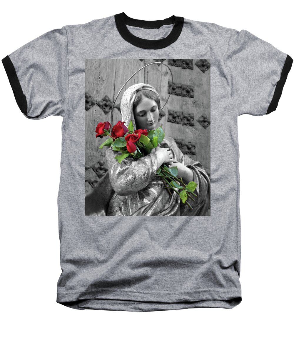 Red Baseball T-Shirt featuring the photograph Red Roses by Munir Alawi