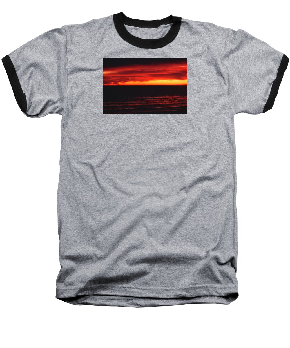 The Walkers Baseball T-Shirt featuring the photograph Red Sky at Night by The Walkers