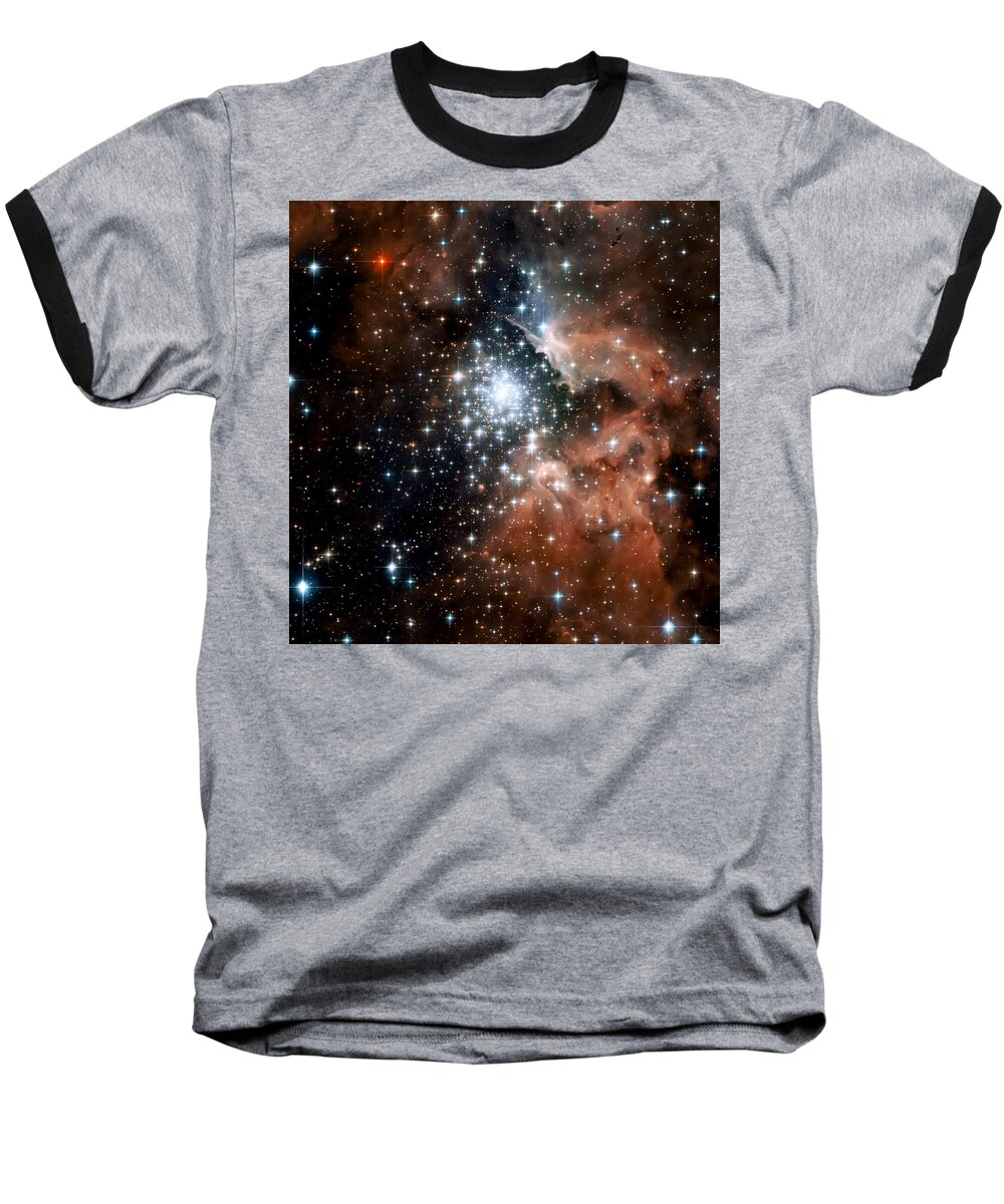Nebula Baseball T-Shirt featuring the photograph Red Smoke Star Cluster by Jennifer Rondinelli Reilly - Fine Art Photography