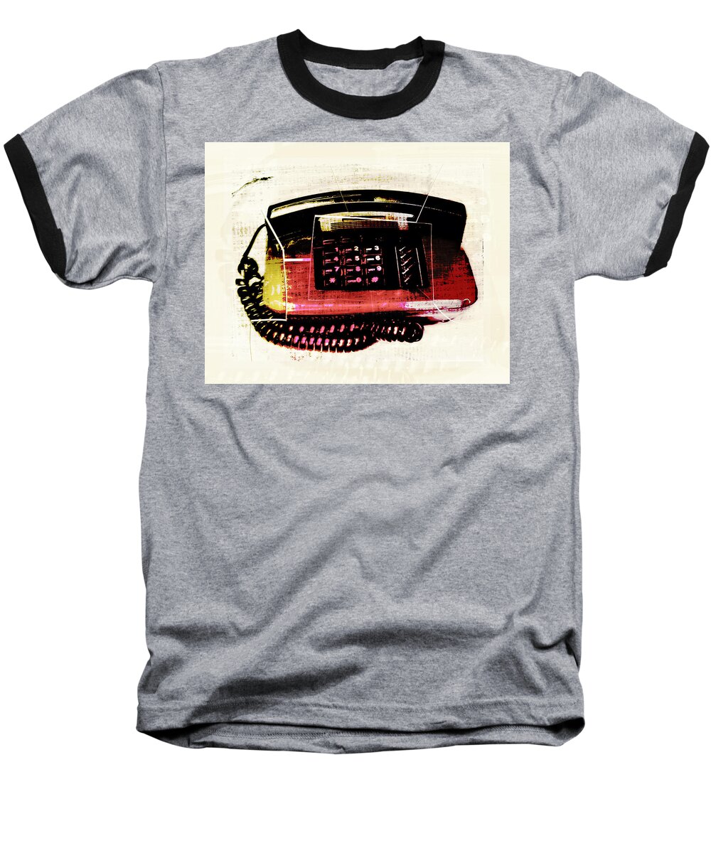 1980's Telephone Baseball T-Shirt featuring the photograph Hot Red Phone by Susan Stone