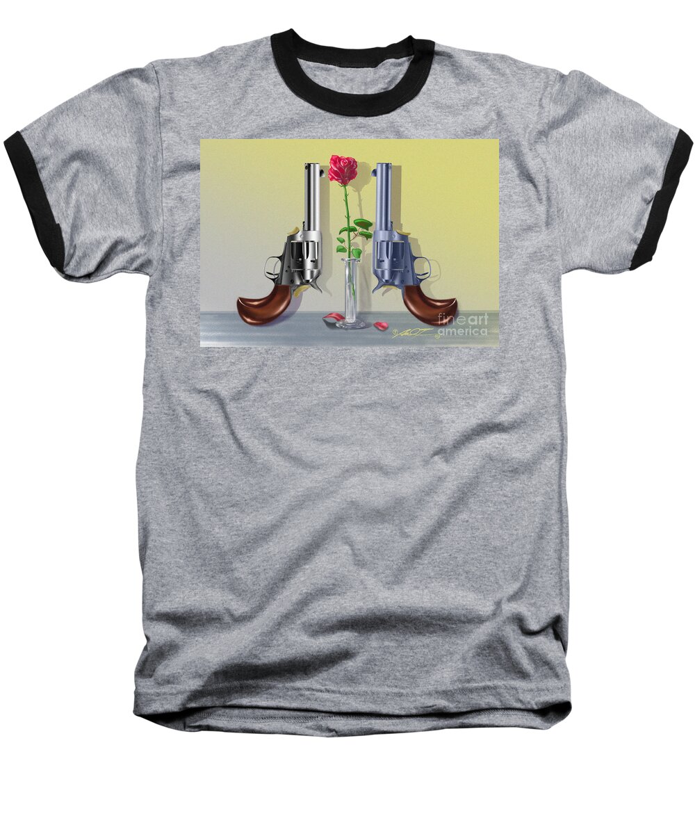 Revolvers Baseball T-Shirt featuring the digital art Red, White, and Blue by Dale Turner