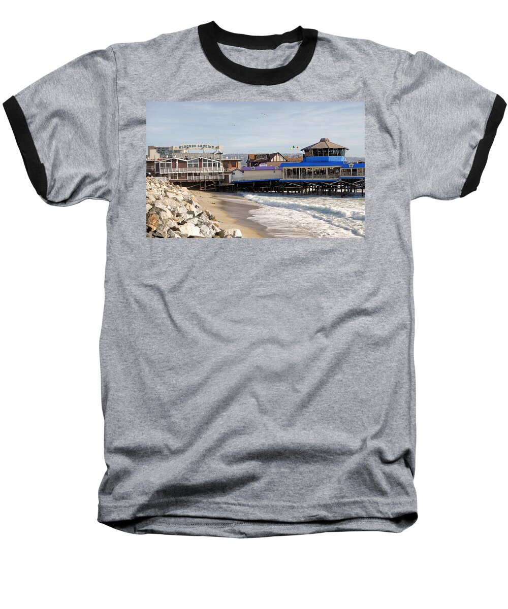 Redondo Beach Baseball T-Shirt featuring the photograph Redondo Beach Pier Shopping by Robert Meyers-Lussier