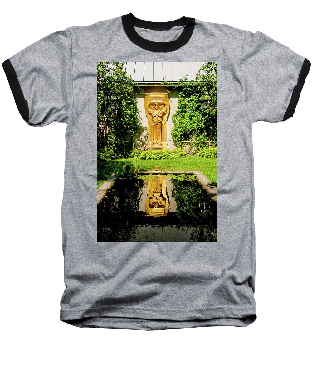 Cornish Baseball T-Shirt featuring the photograph Reflecting Art by Greg Fortier