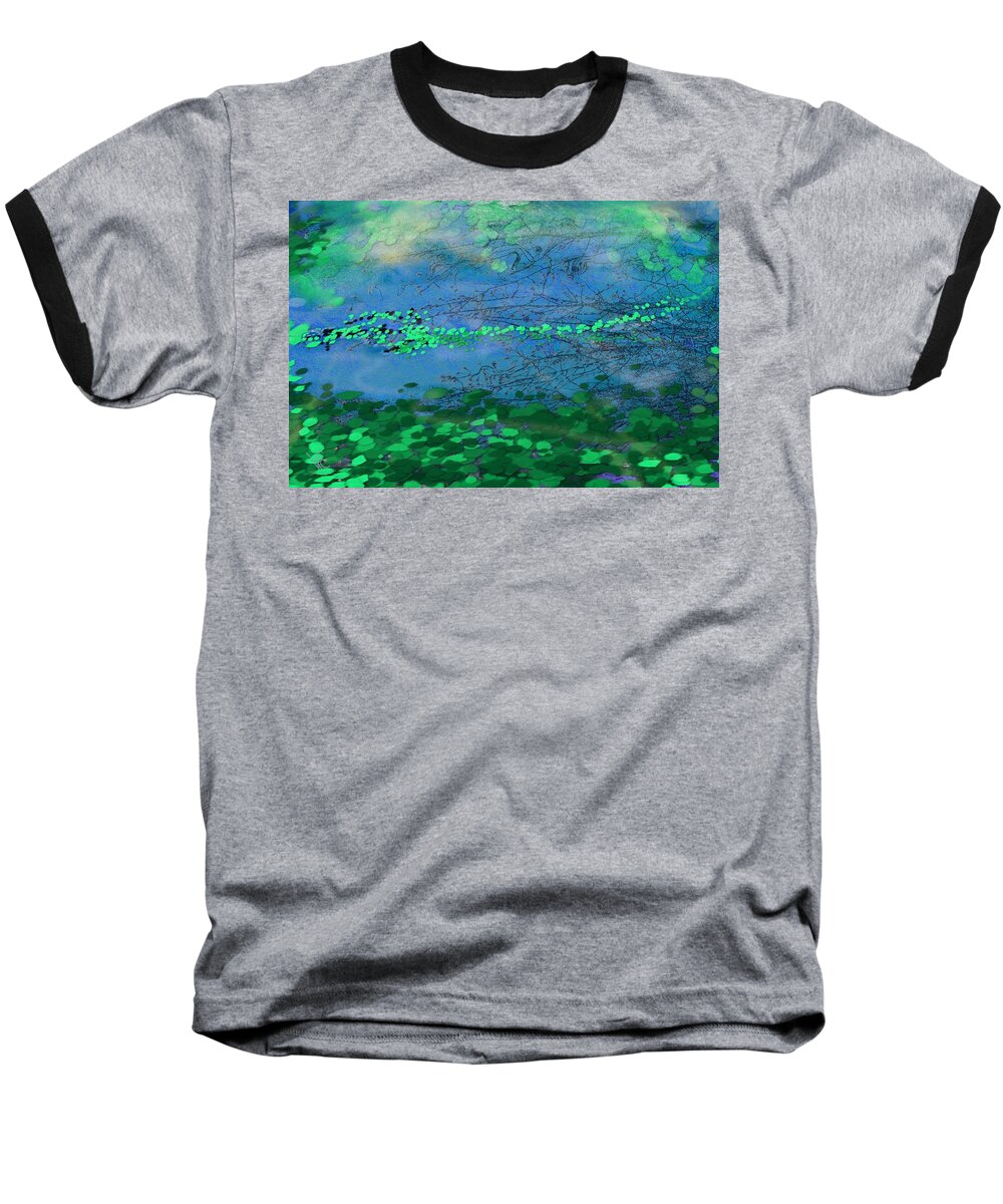 Victor Shelley Baseball T-Shirt featuring the painting Reflecting Pond by Victor Shelley