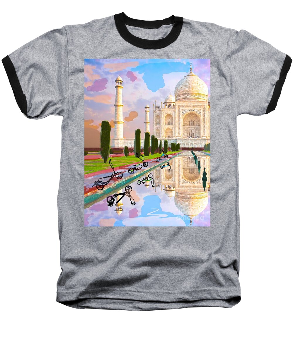  Baseball T-Shirt featuring the painting Reflections by Francois Lamothe