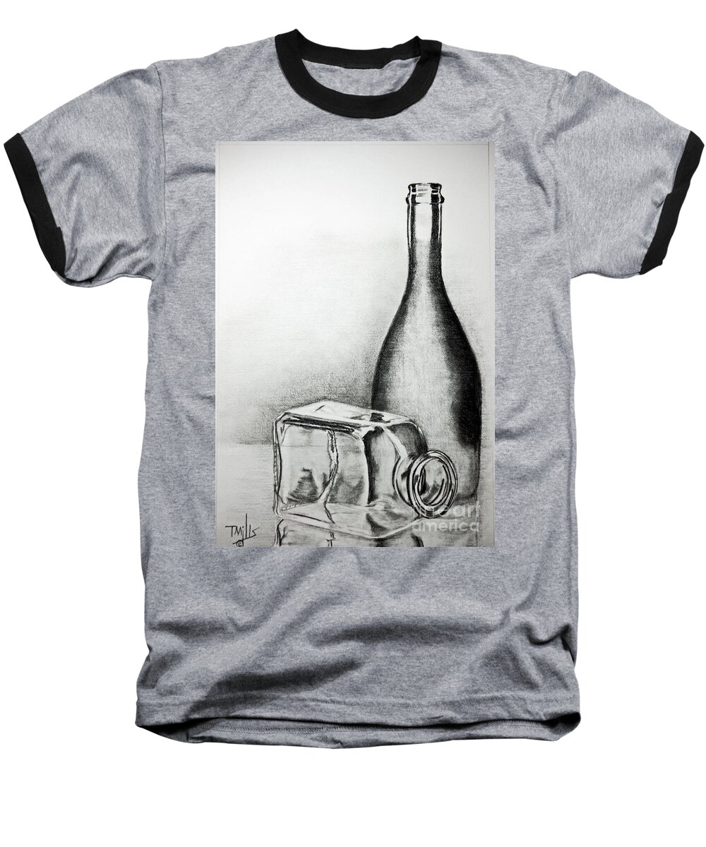 Glass Baseball T-Shirt featuring the drawing Reflections by Terri Mills