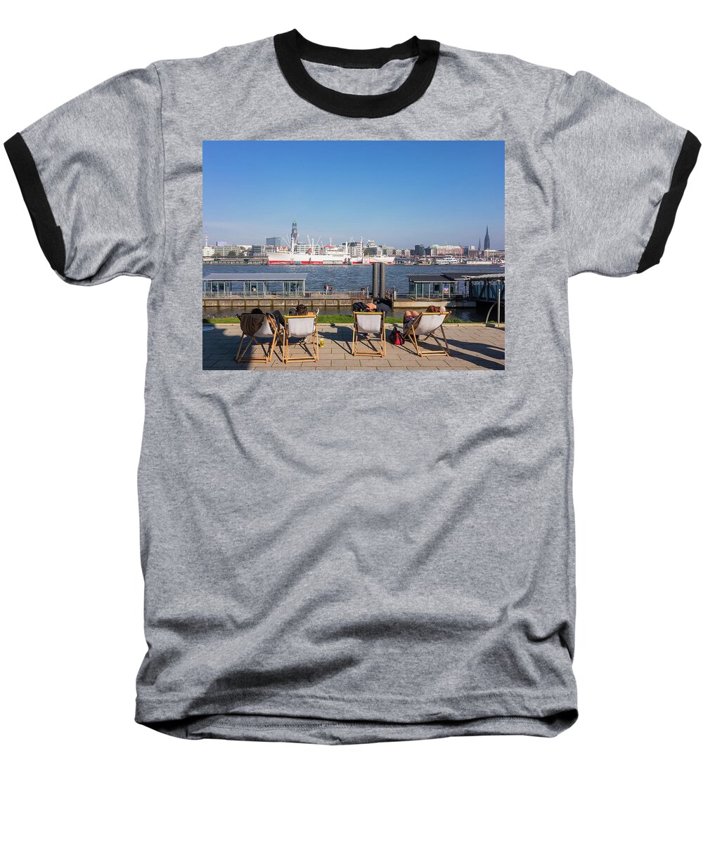 Relax On The Elbe By Marina Usmanskaya Baseball T-Shirt featuring the photograph Relax on the Elbe by Marina Usmanskaya