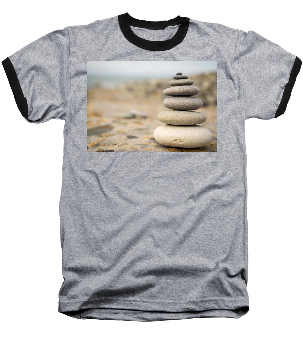 Abstract Baseball T-Shirt featuring the photograph Relaxation Stones by John Williams
