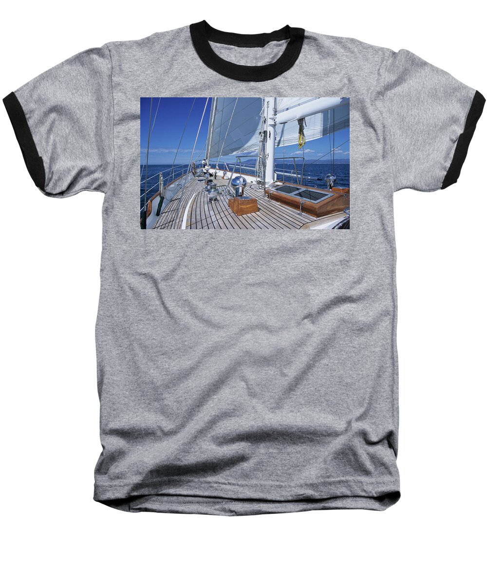 On Board Baseball T-Shirt featuring the photograph Relaxing on Deck by David J Shuler