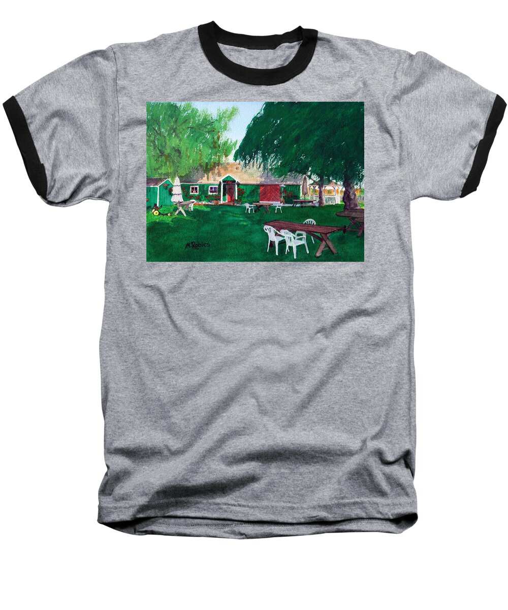 Winery Baseball T-Shirt featuring the painting Retzlaff Winery by Mike Robles